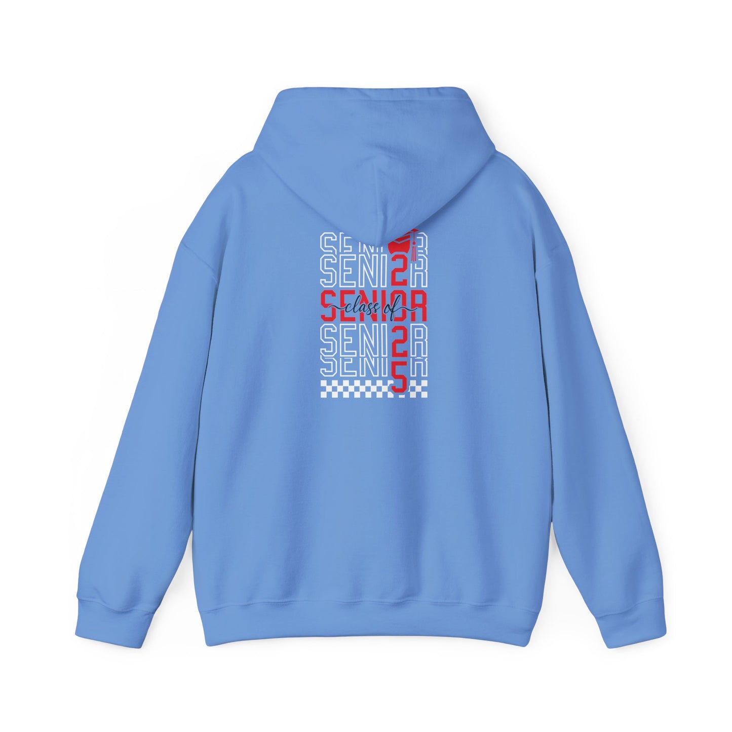 Graduating Senior 2025 Hoodie with retro design on back (Red Logo)