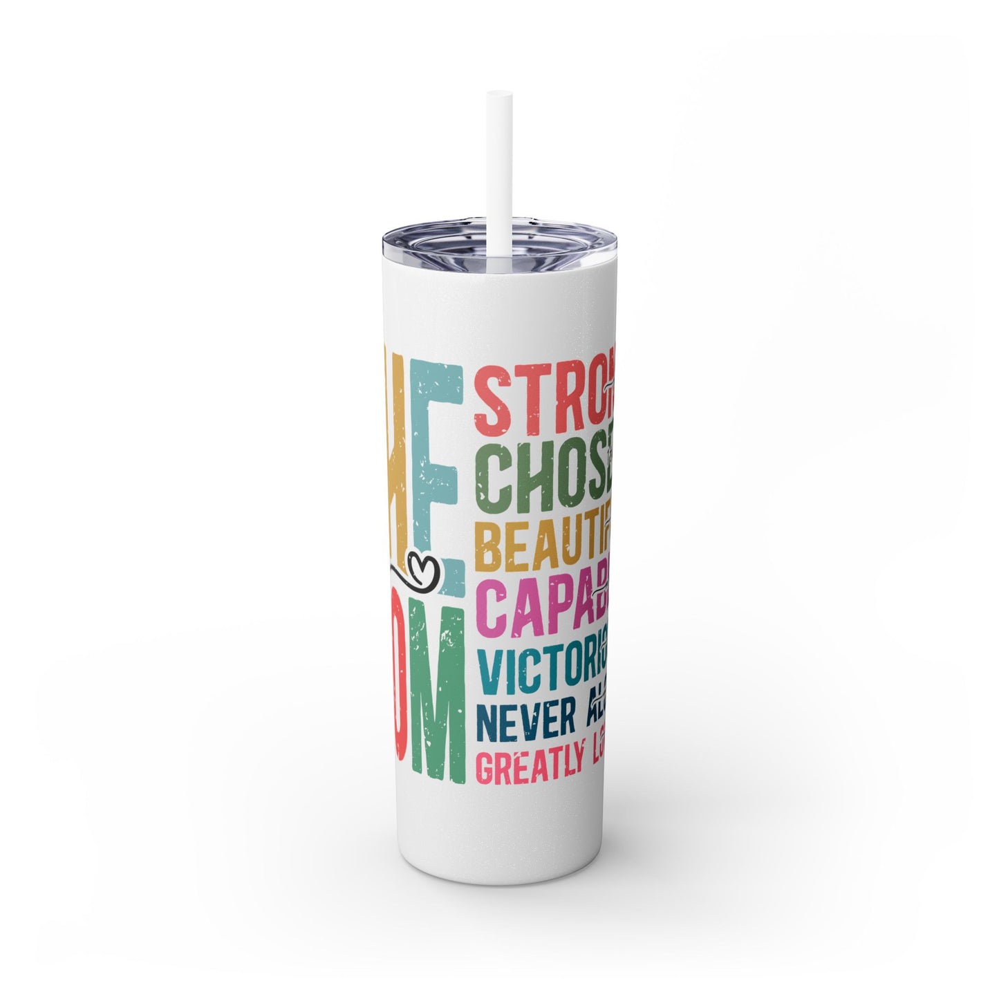 SHE IS MOM Skinny Tumbler, 20oz