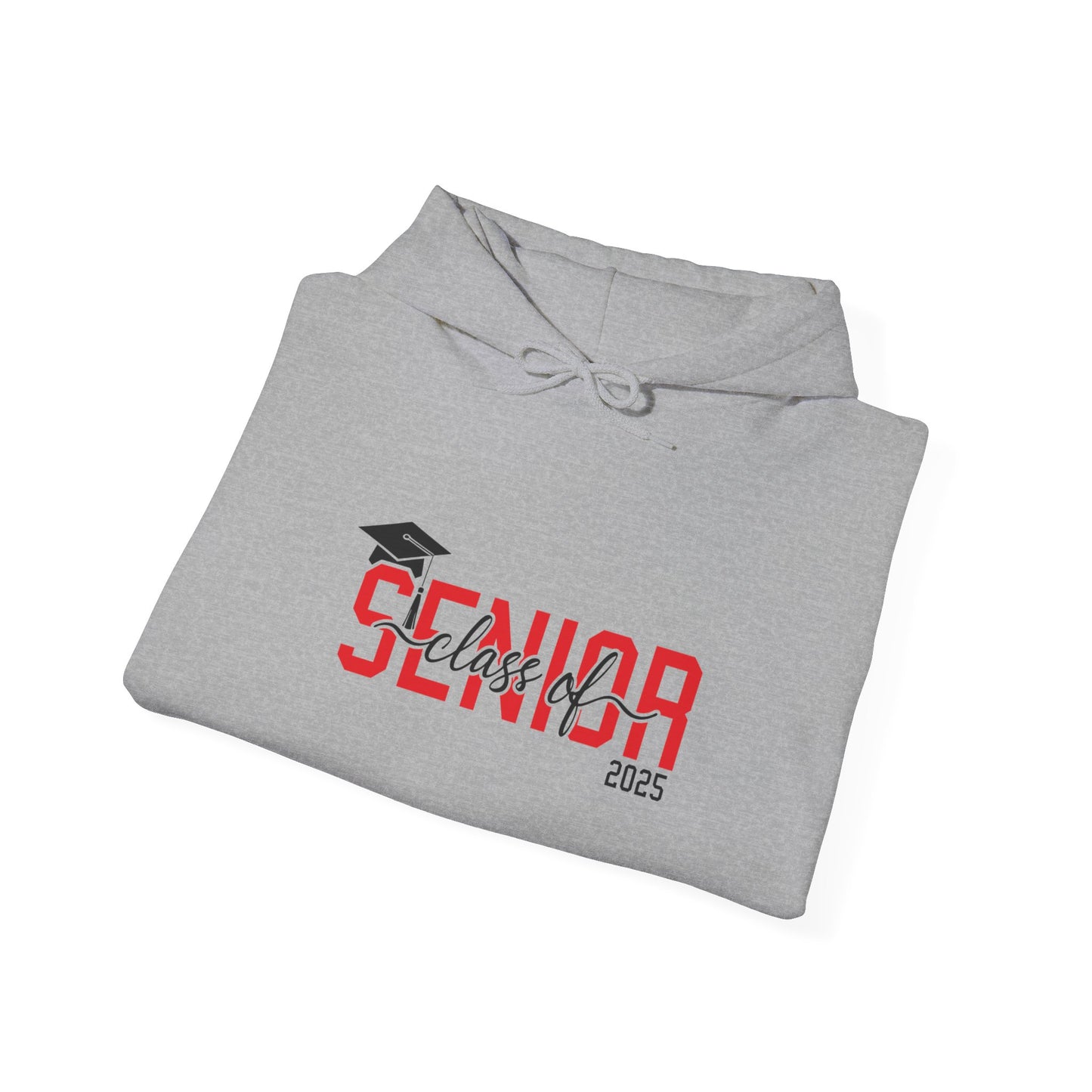 Graduating Senior 2025 Hoodie with retro design on back (Red Logo)