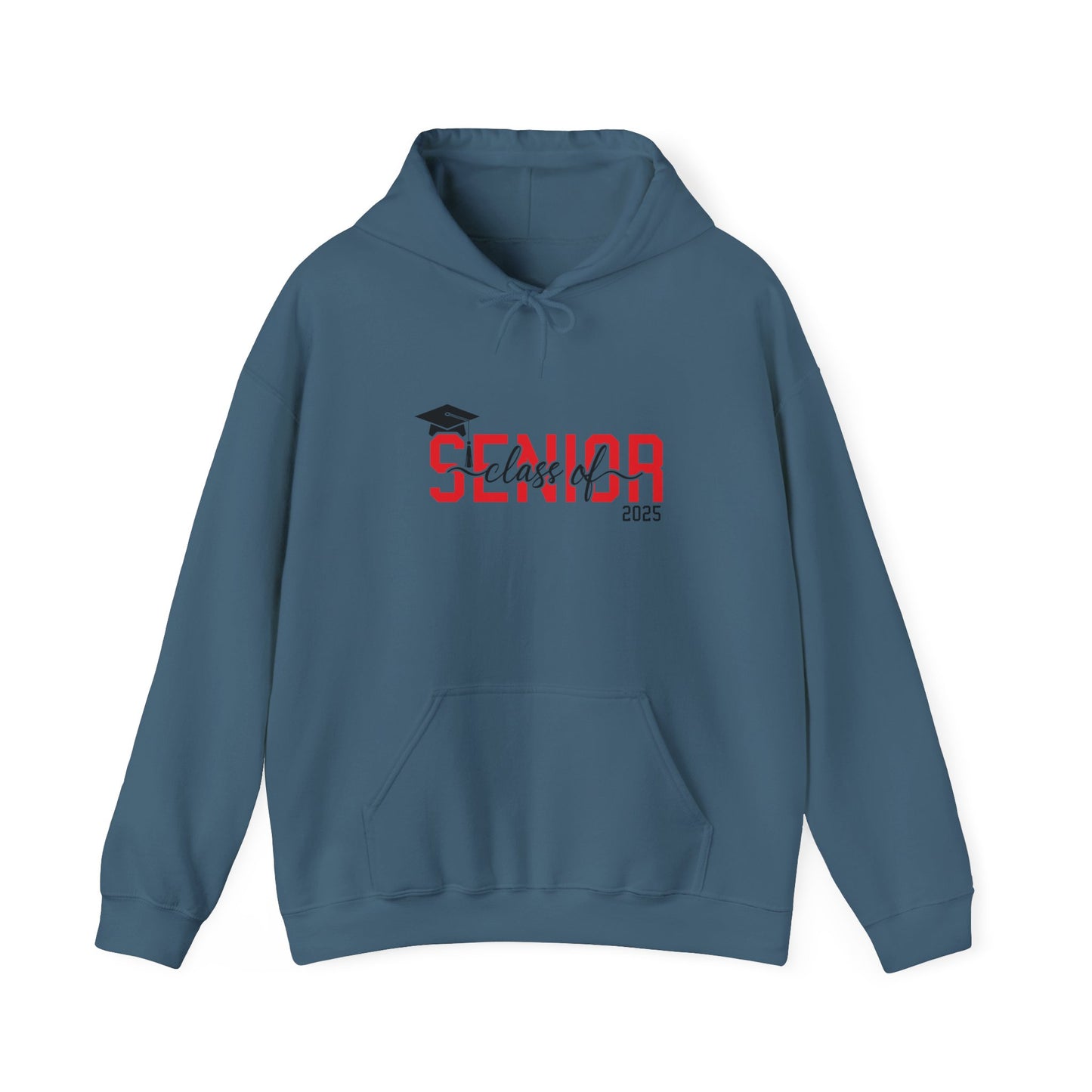 Graduating Senior 2025 Hoodie with retro design on back (Red Logo)