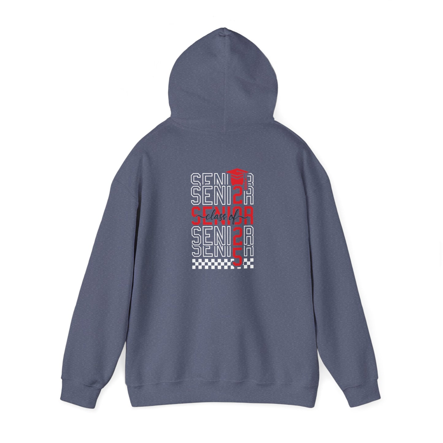 Graduating Senior 2025 Hoodie with retro design on back (Red Logo)