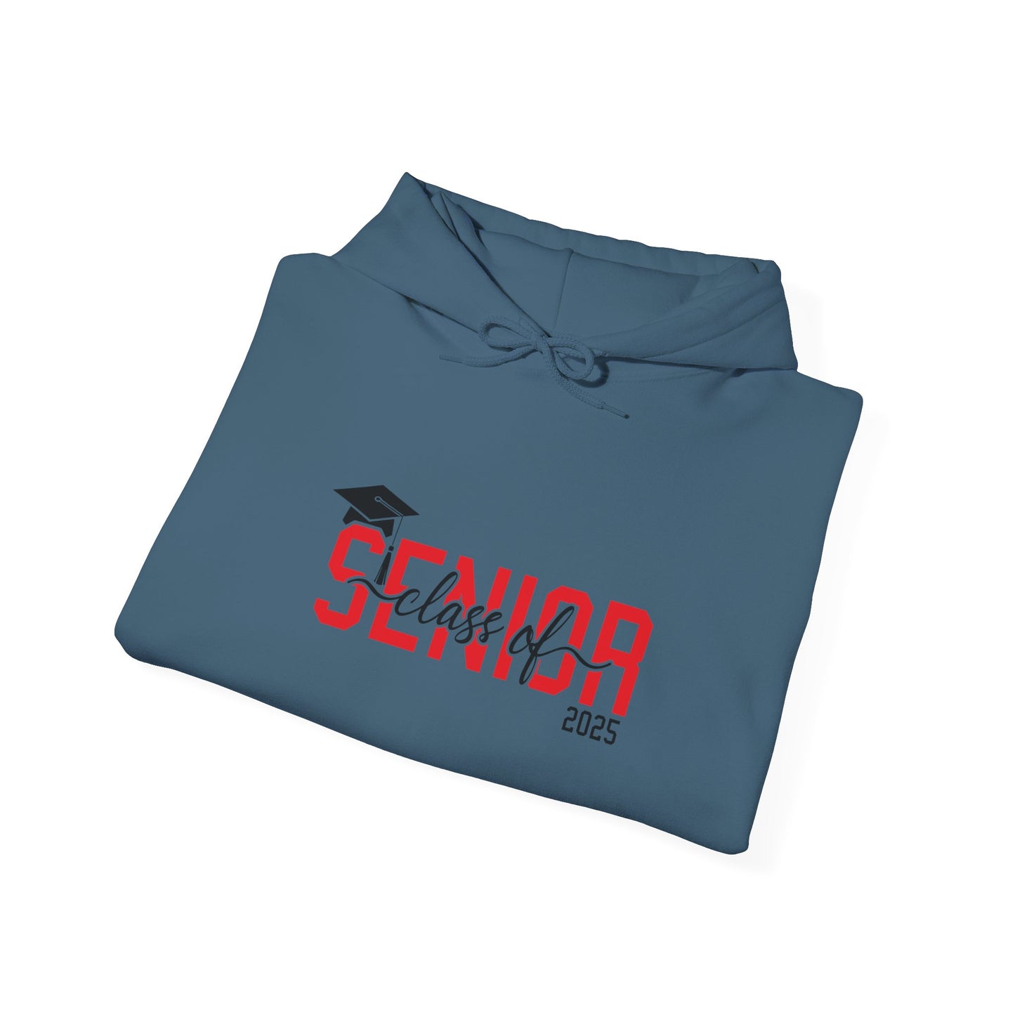 Graduating Senior 2025 Hoodie with retro design on back (Red Logo)