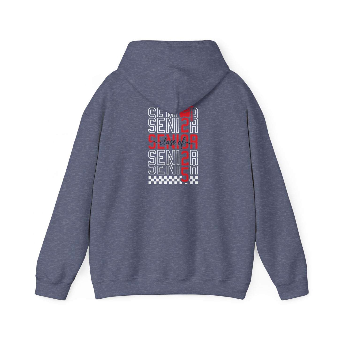 Graduating Senior 2025 Hoodie with retro design on back (Red Logo)