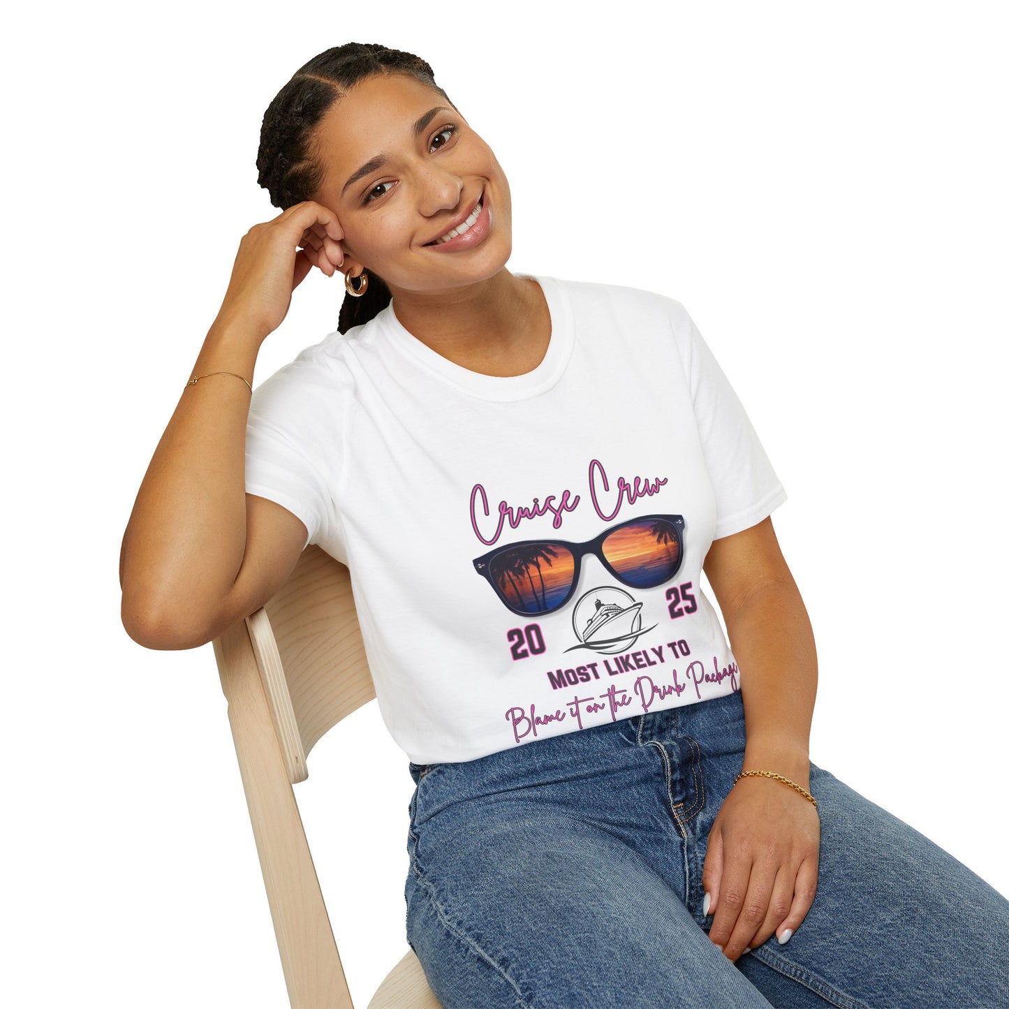 Cruise Crew 2025 T-Shirt - Most Likely to Blame it on the Drink Package