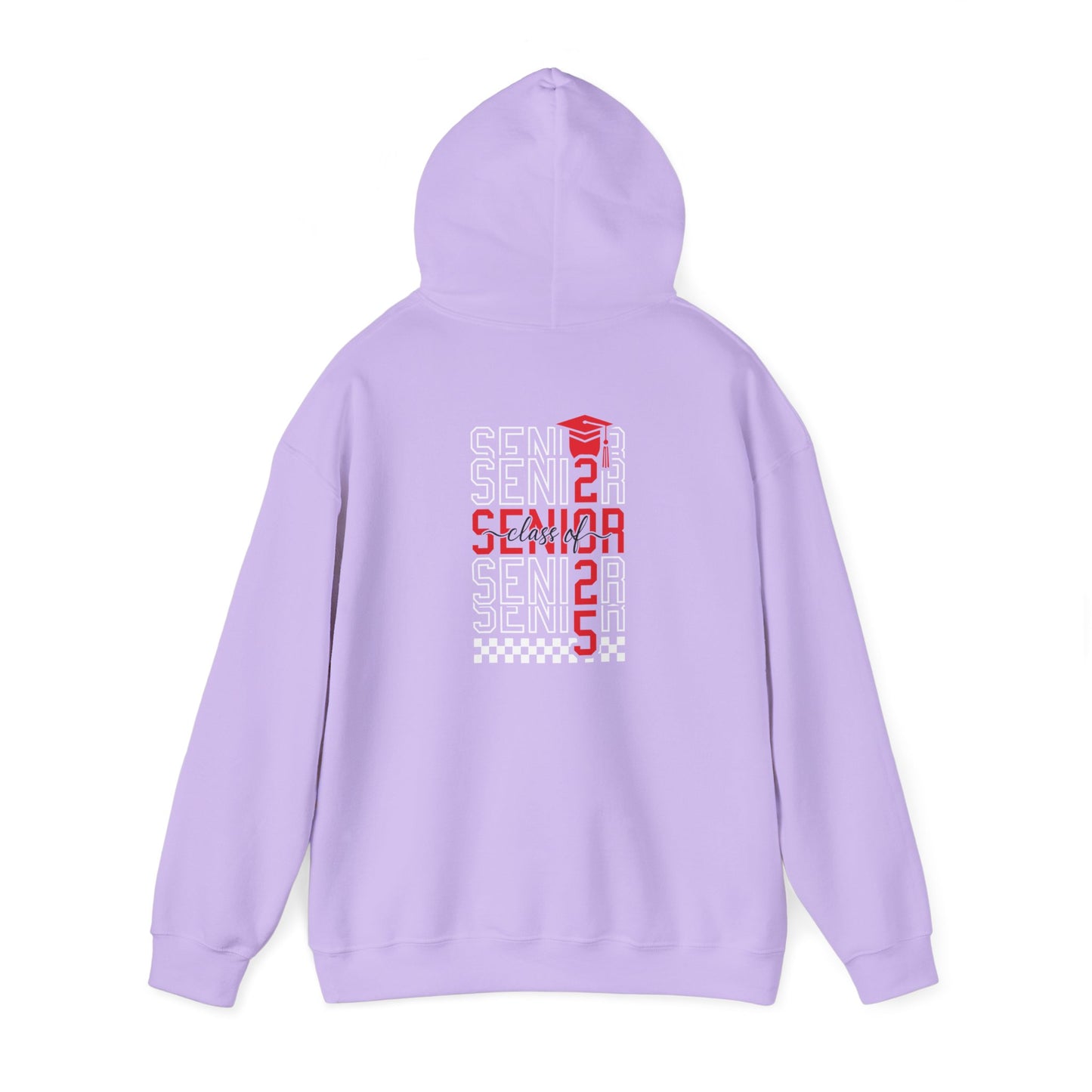Graduating Senior 2025 Hoodie with retro design on back (Red Logo)