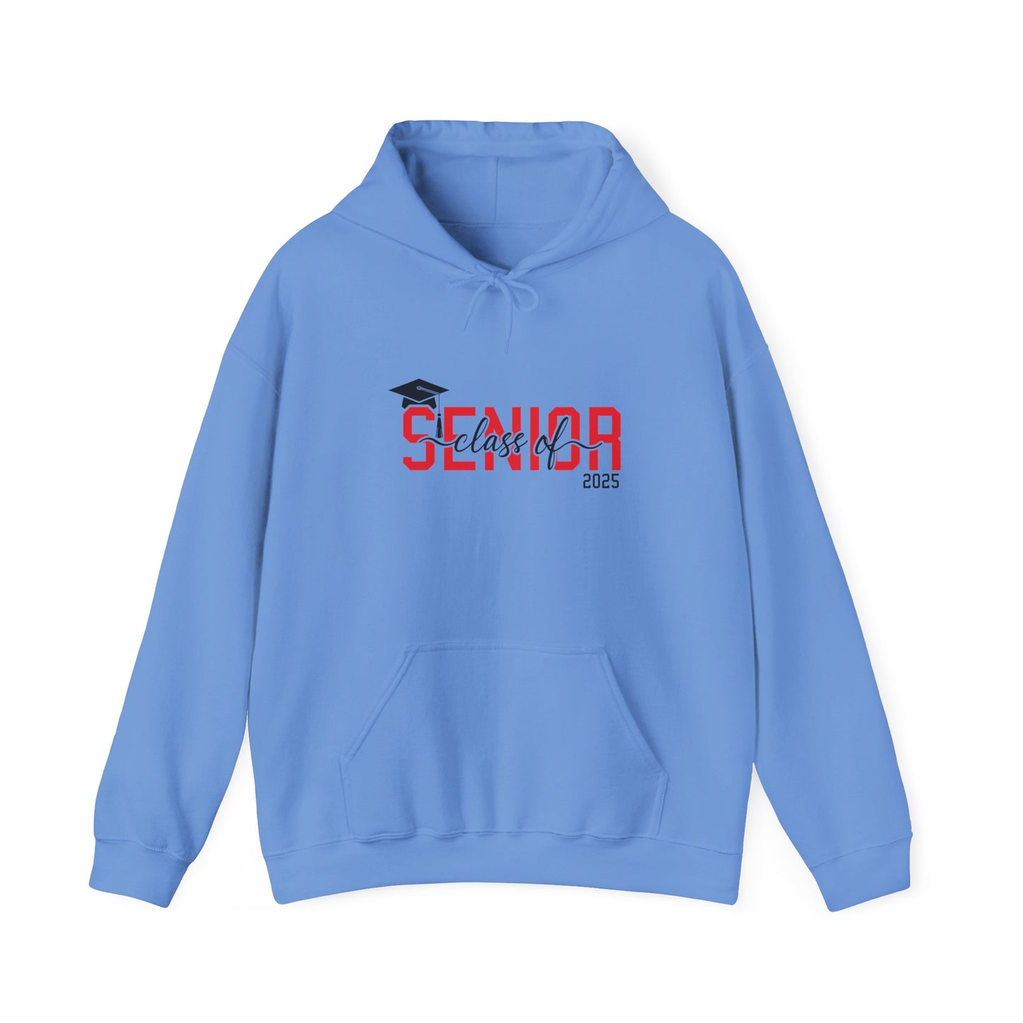 Graduating Senior 2025 Hoodie with retro design on back (Red Logo)