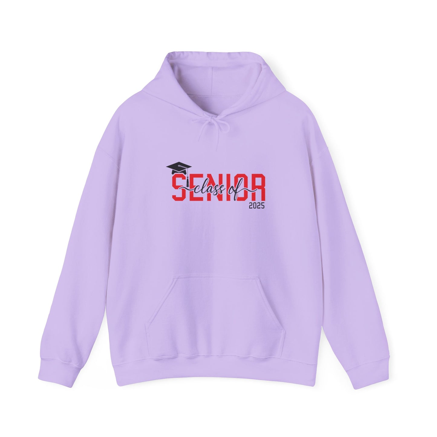Graduating Senior 2025 Hoodie with retro design on back (Red Logo)