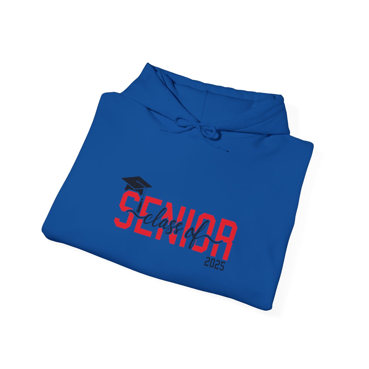 Graduating Senior 2025 Hoodie with retro design on back (Red Logo)
