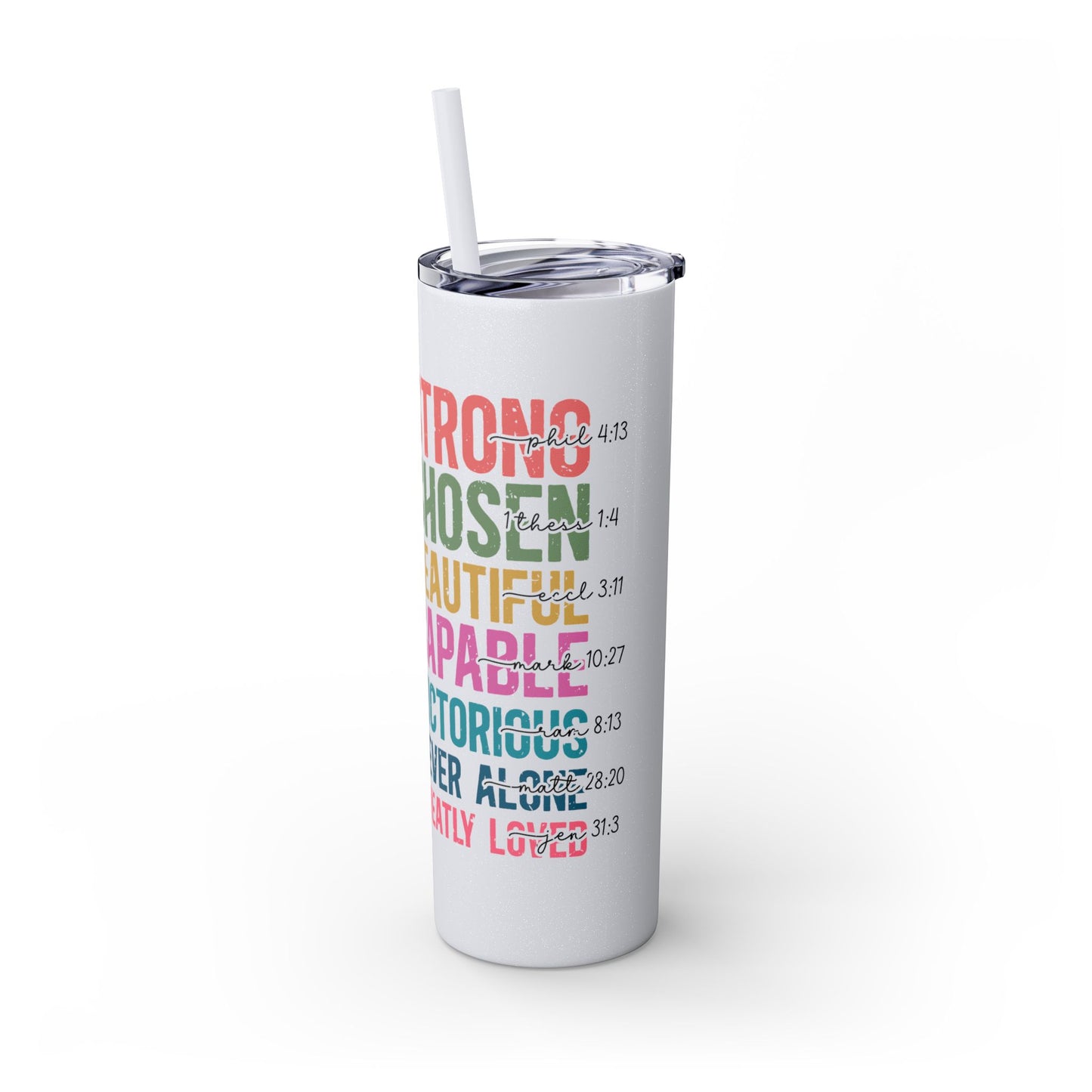 SHE IS MOM Skinny Tumbler, 20oz