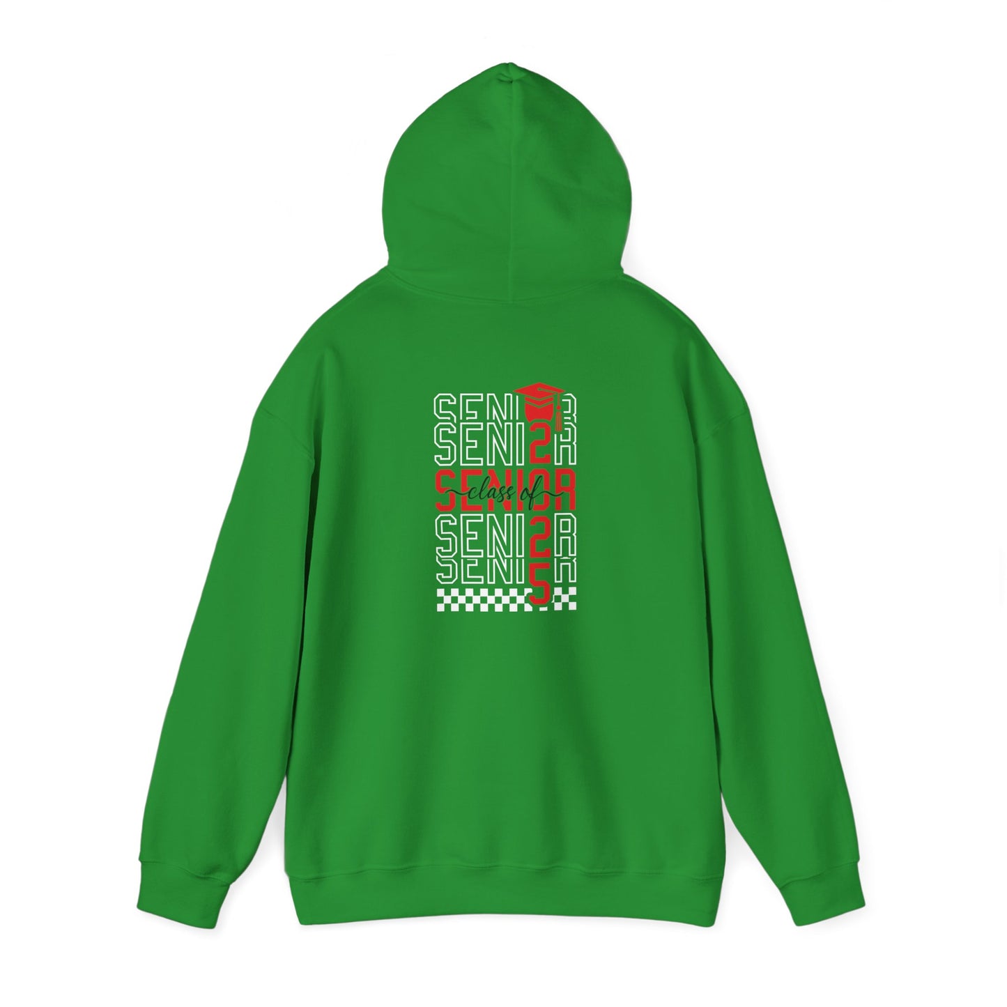 Graduating Senior 2025 Hoodie with retro design on back (Red Logo)