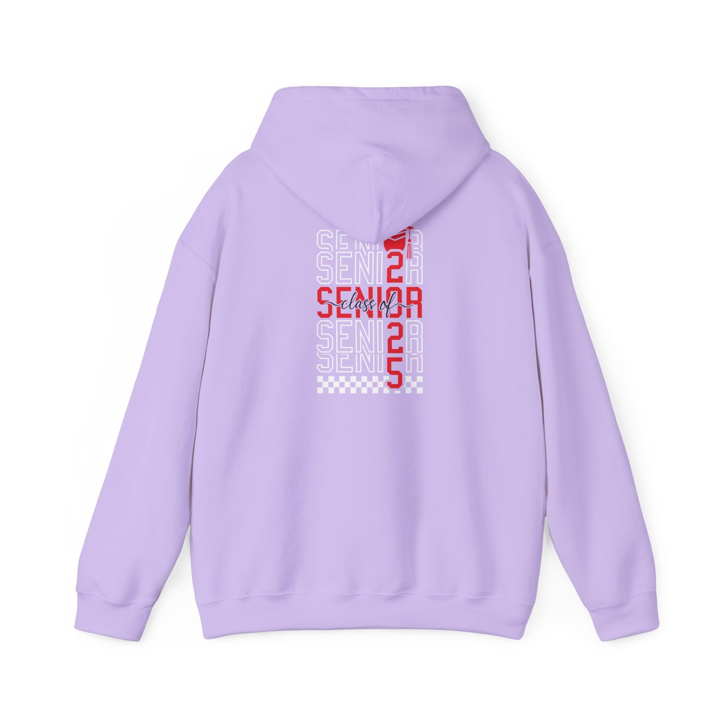 Graduating Senior 2025 Hoodie with retro design on back (Red Logo)