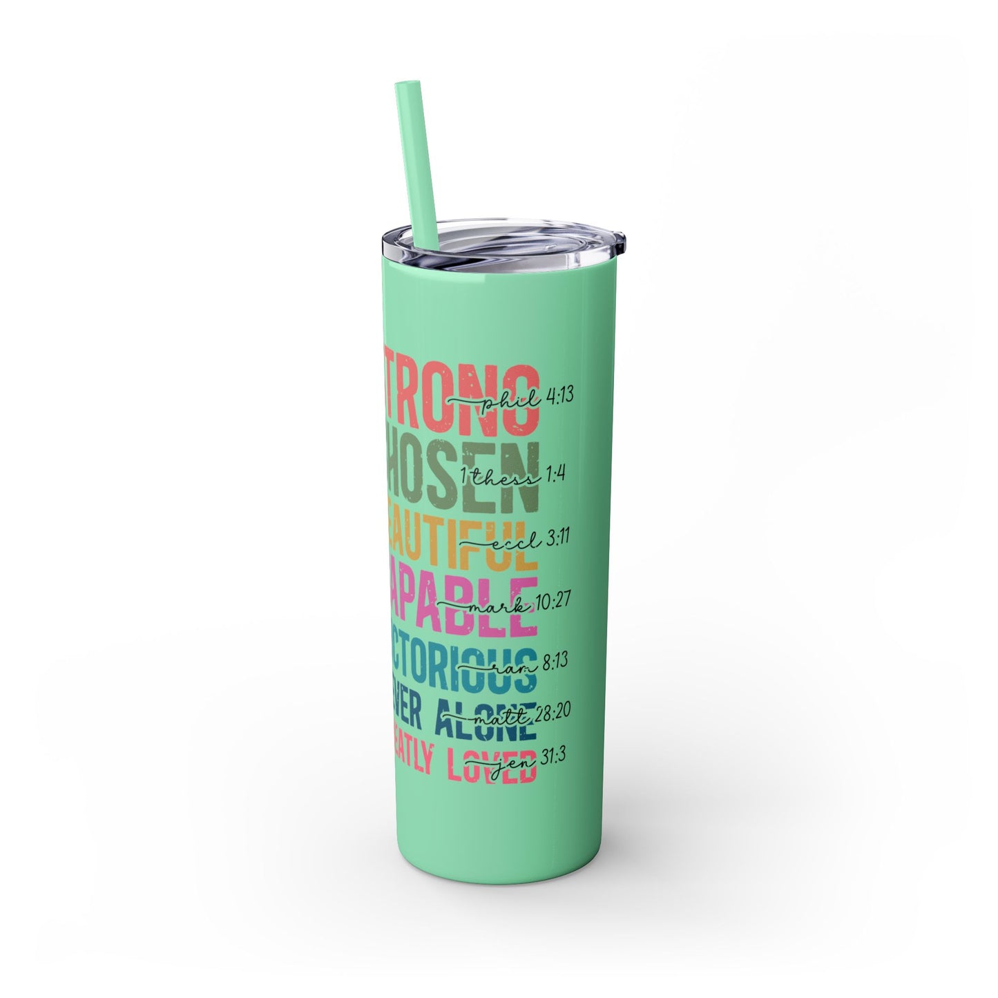 SHE IS MOM Skinny Tumbler, 20oz