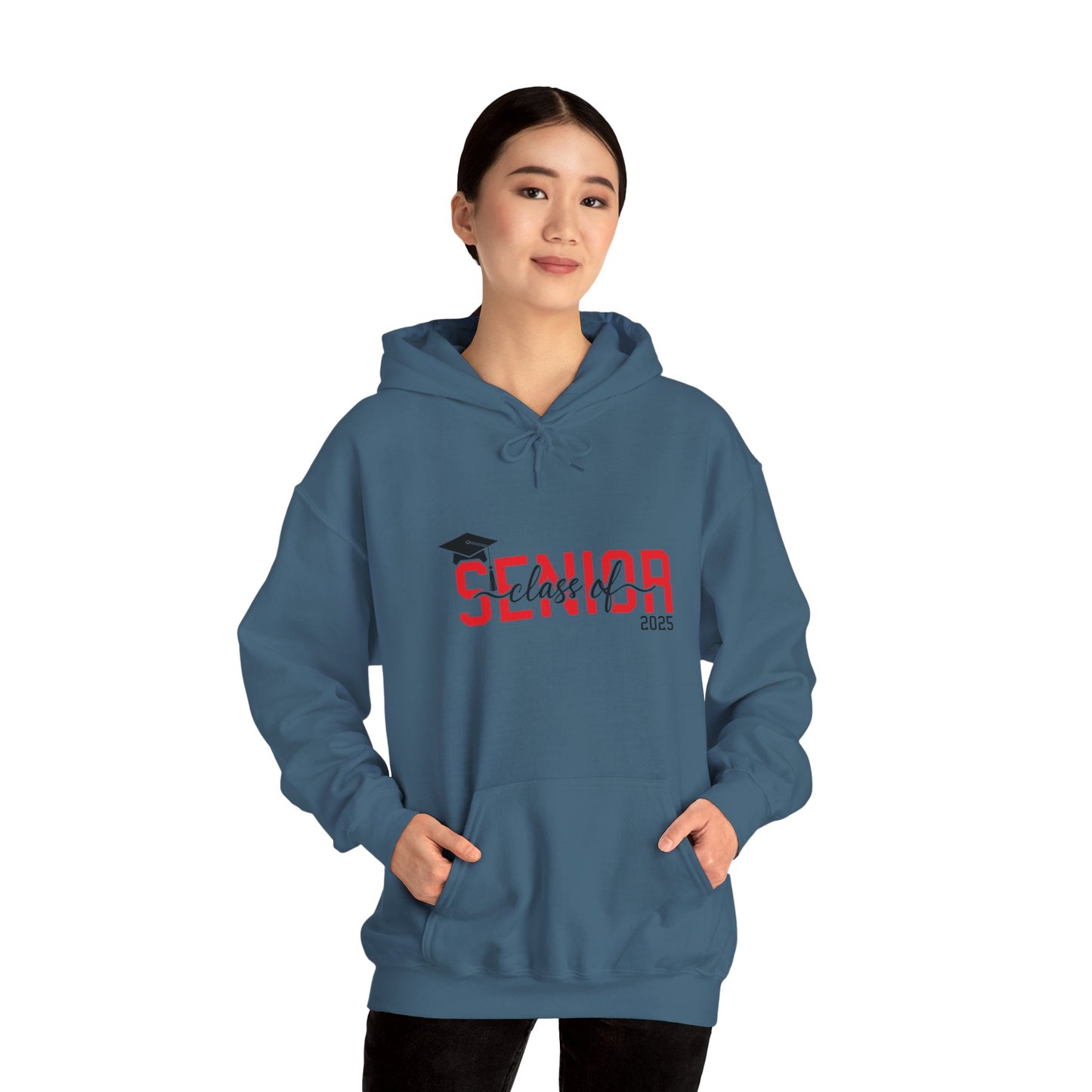 Graduating Senior 2025 Hoodie with retro design on back (Red Logo)