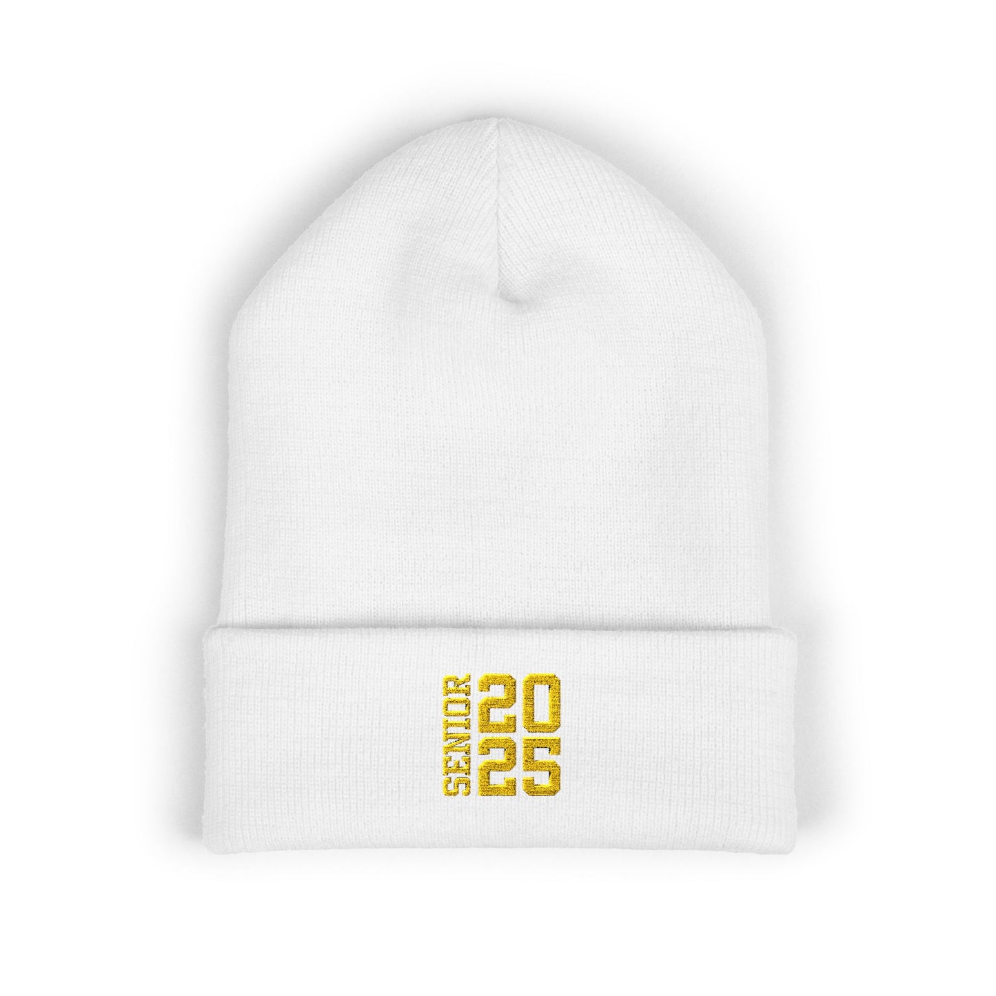 Senior 2025 Embroidered Graduation Beanie (Gold Embroidery)
