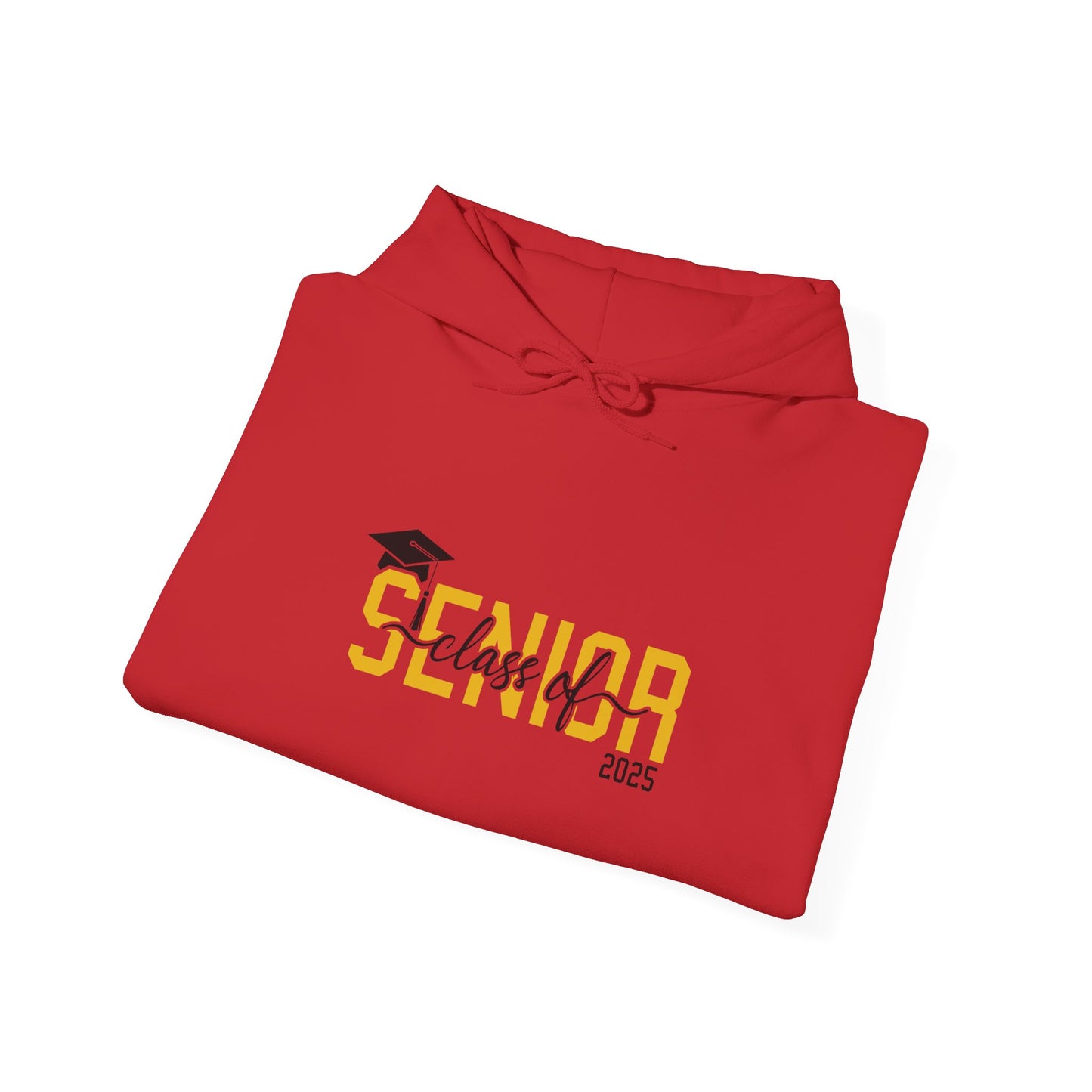 Graduating Senior 2025 Hoodie with retro design on back (Gold Logo)