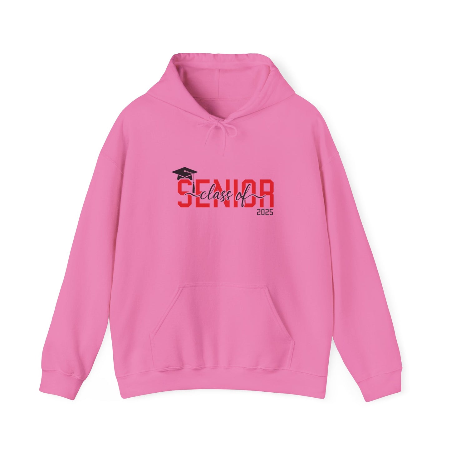 Graduating Senior 2025 Hoodie with retro design on back (Red Logo)