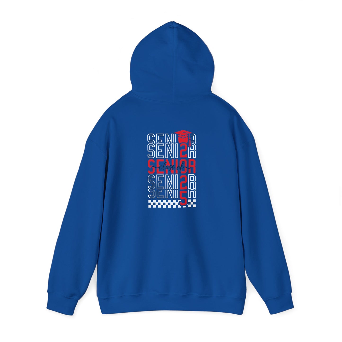 Graduating Senior 2025 Hoodie with retro design on back (Red Logo)