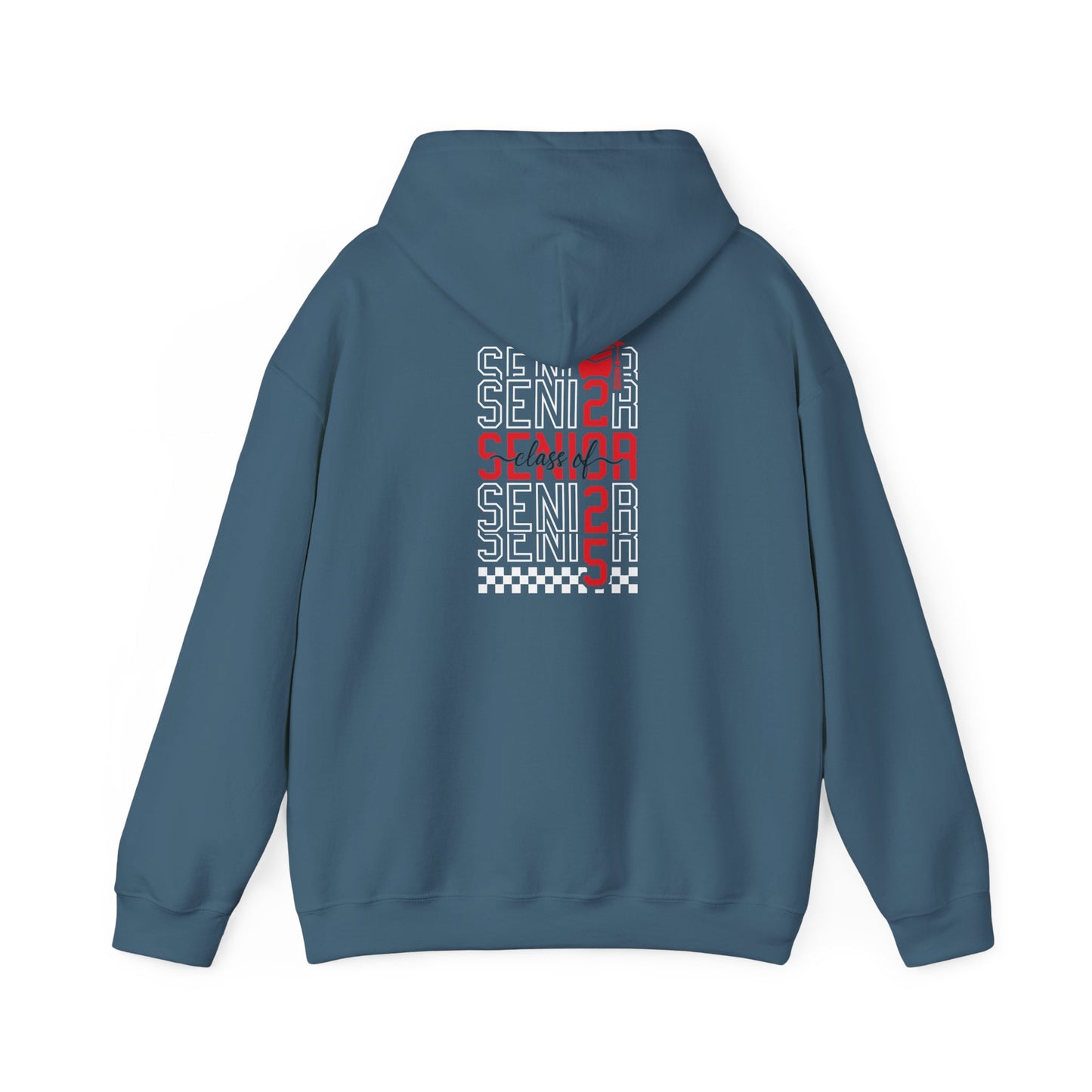 Graduating Senior 2025 Hoodie with retro design on back (Red Logo)
