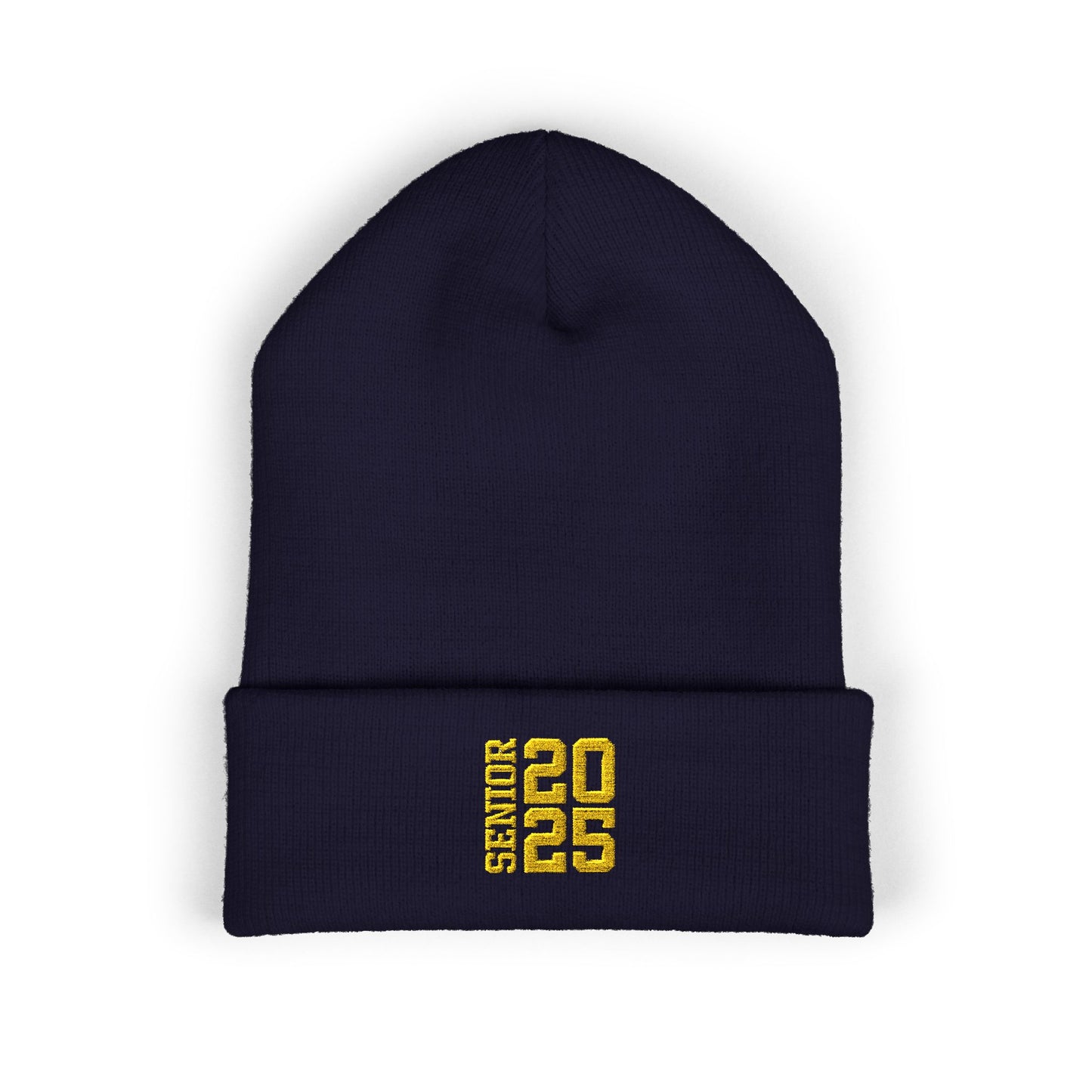 Senior 2025 Embroidered Graduation Beanie (Gold Embroidery)