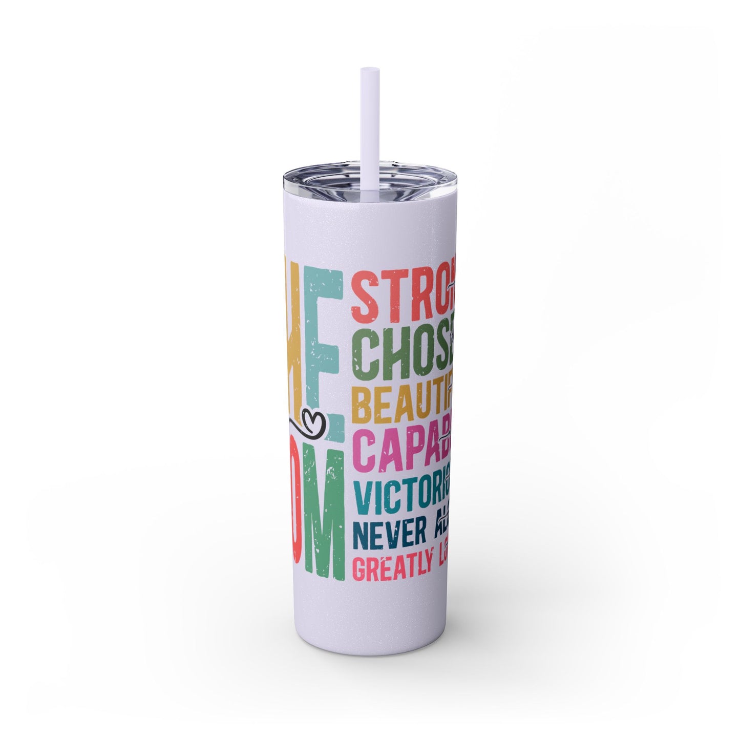 SHE IS MOM Skinny Tumbler, 20oz