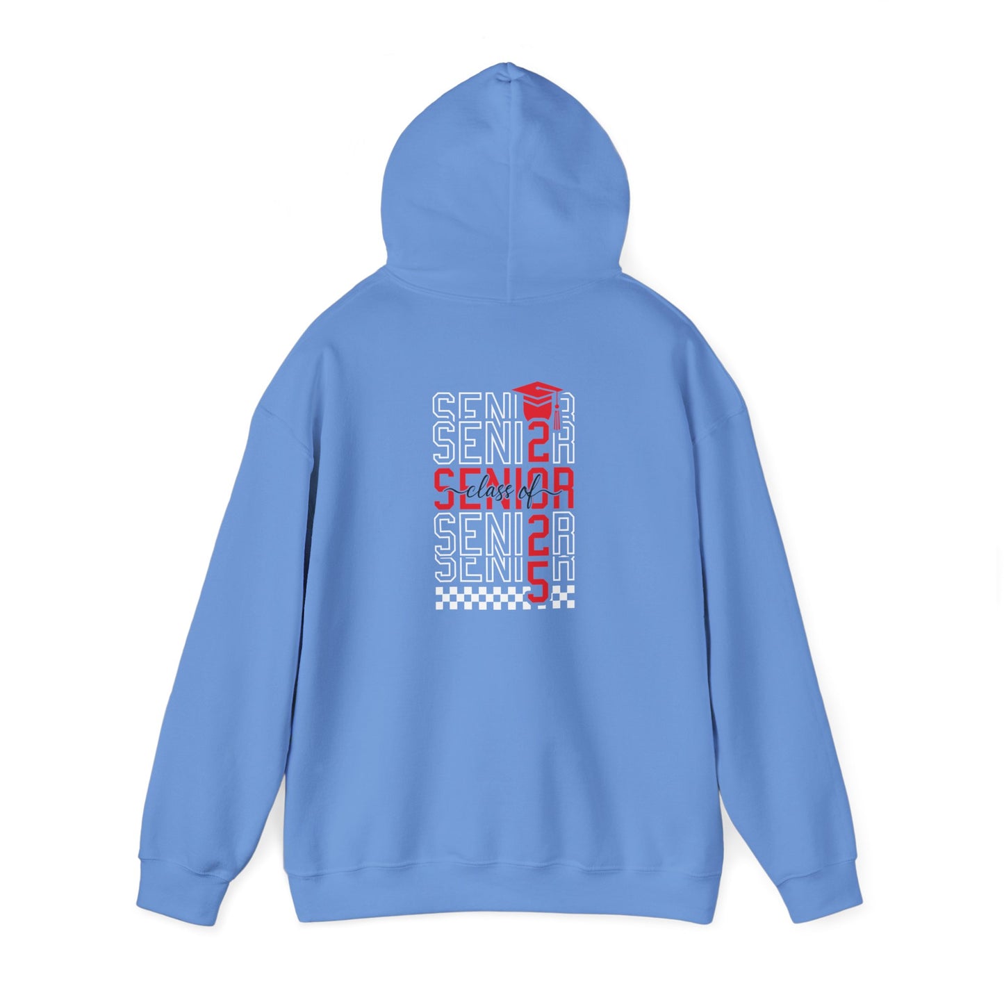 Graduating Senior 2025 Hoodie with retro design on back (Red Logo)