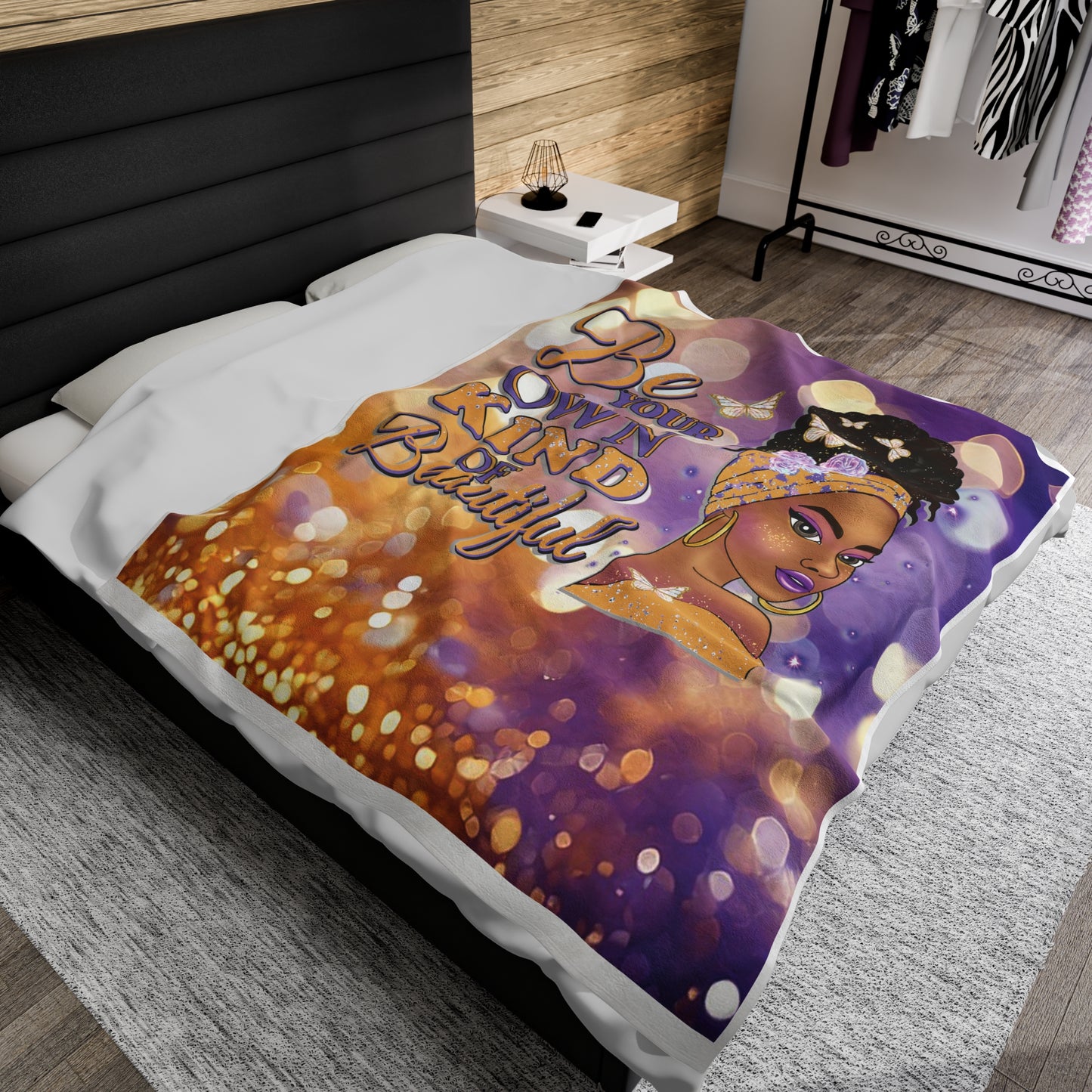 BE YOUR OWN KIND OF BEAUTIFUL (Gold) Plush Blanket