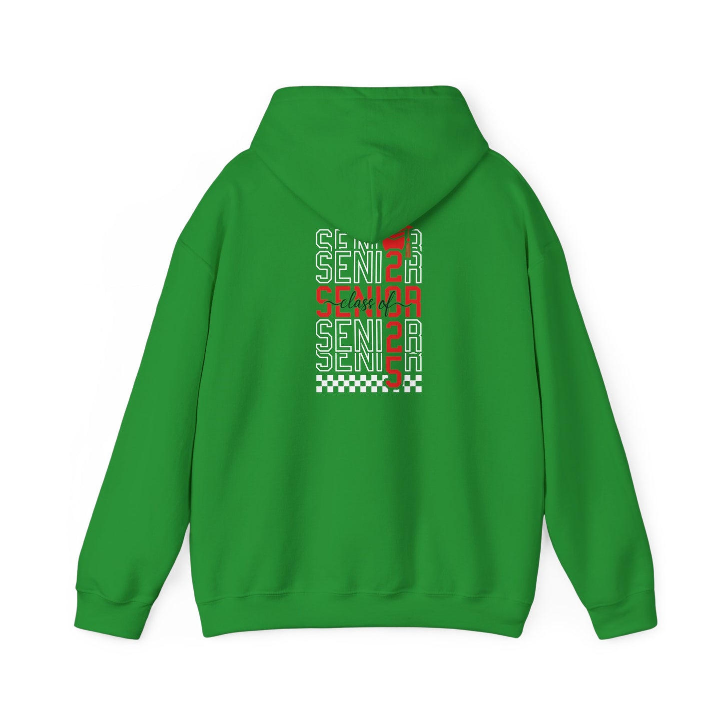 Graduating Senior 2025 Hoodie with retro design on back (Red Logo)