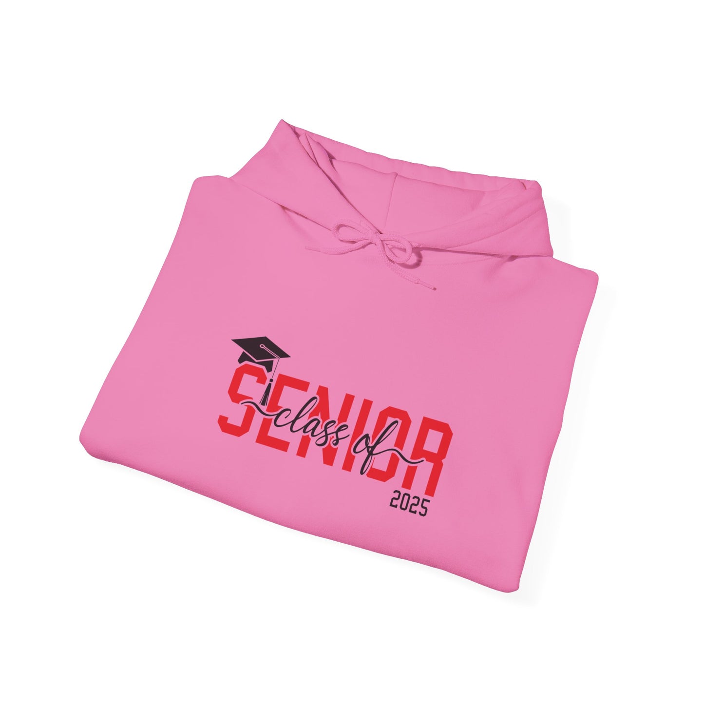Graduating Senior 2025 Hoodie with retro design on back (Red Logo)