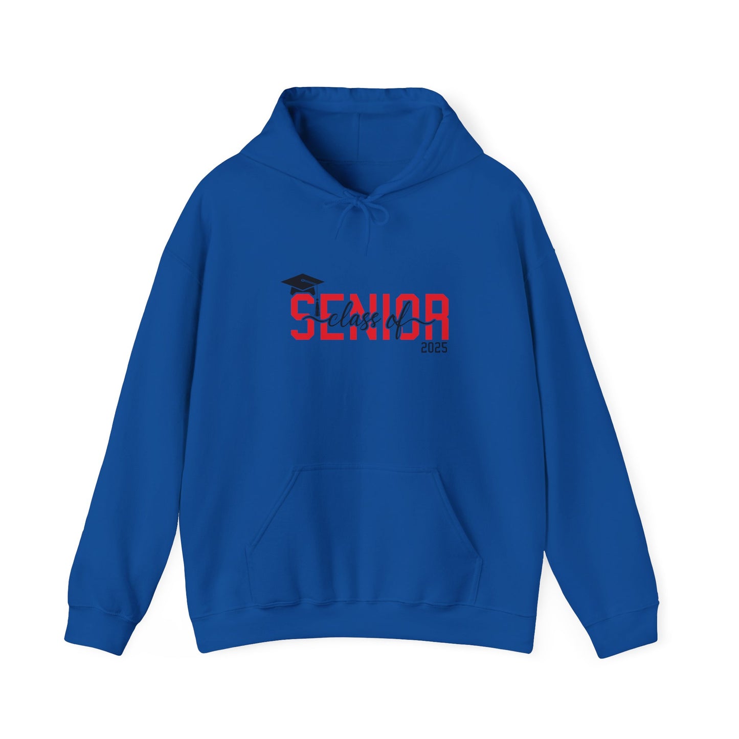 Graduating Senior 2025 Hoodie with retro design on back (Red Logo)