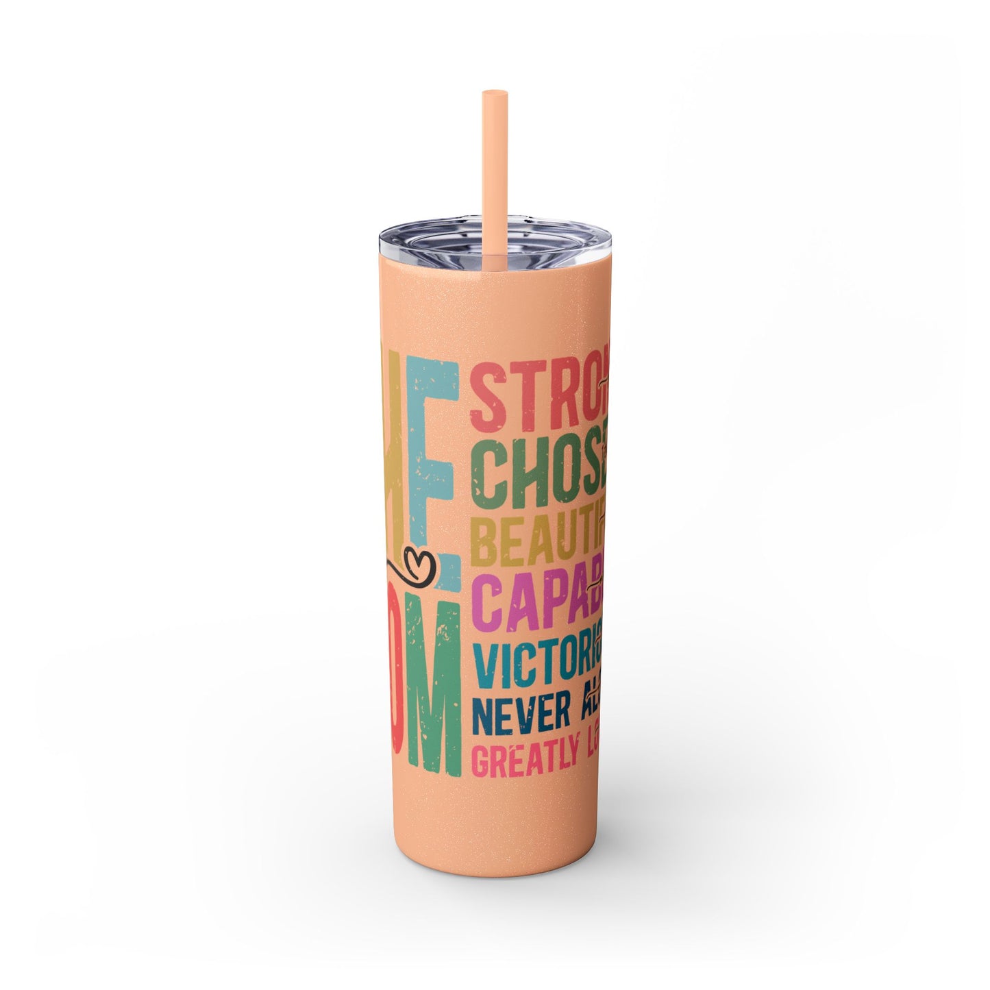 SHE IS MOM Skinny Tumbler, 20oz