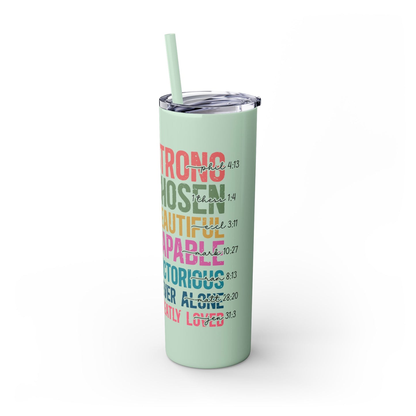SHE IS MOM Skinny Tumbler, 20oz