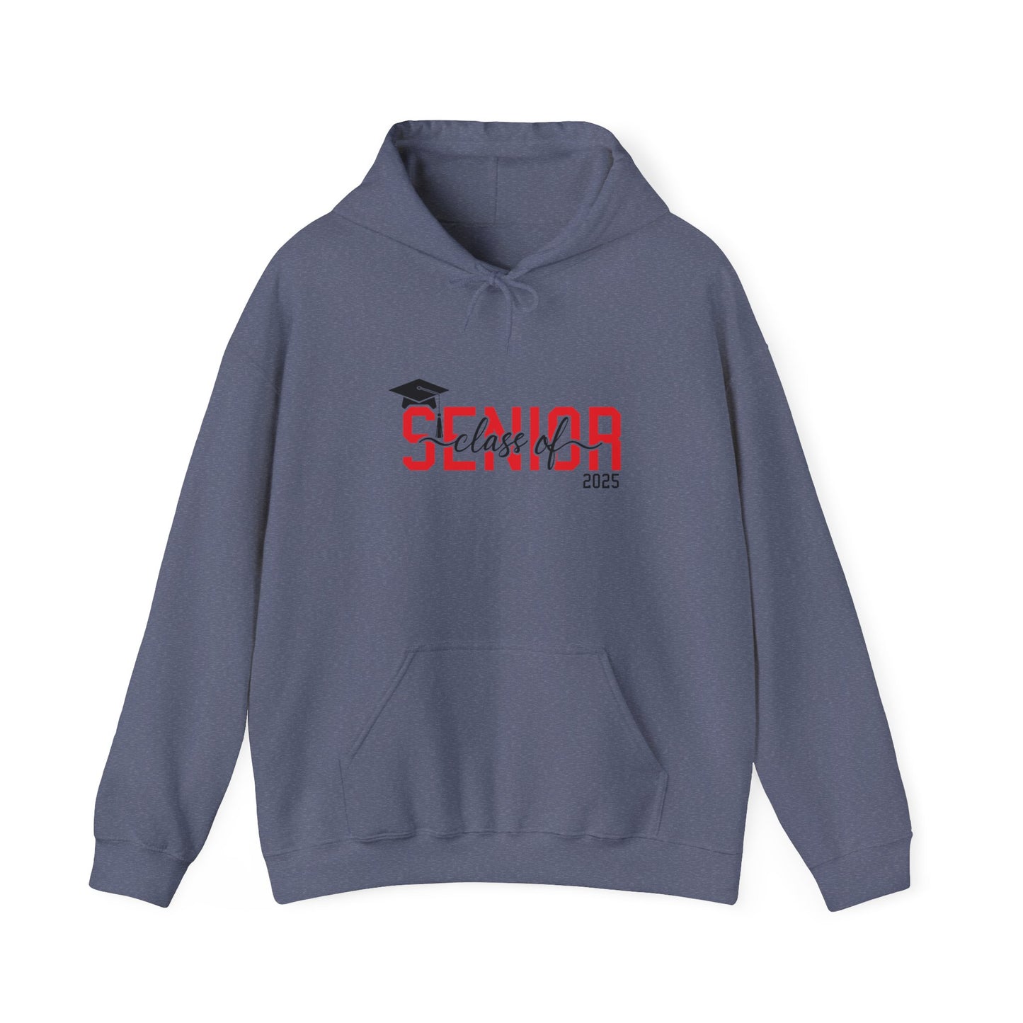 Graduating Senior 2025 Hoodie with retro design on back (Red Logo)