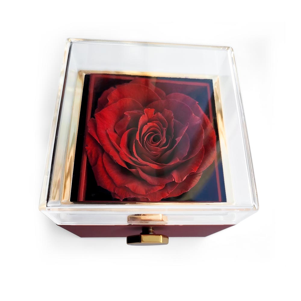 To My Love on Mother's Day_In Your Eyes, I Have Found My Home...-Love Knot with Rotating Rose Gift Box Necklace