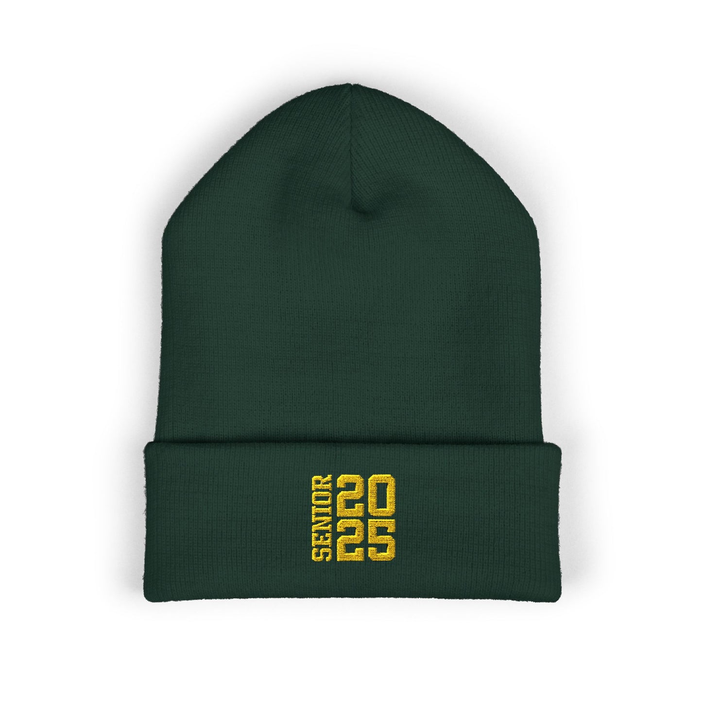 Senior 2025 Embroidered Graduation Beanie (Gold Embroidery)