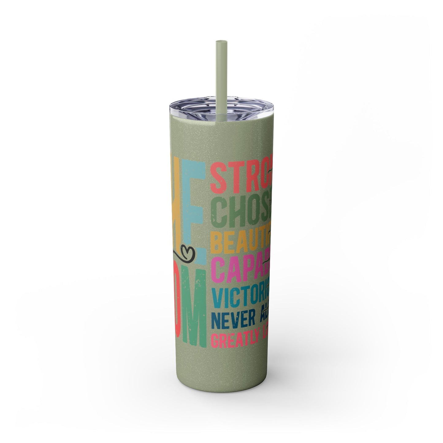 SHE IS MOM Skinny Tumbler, 20oz