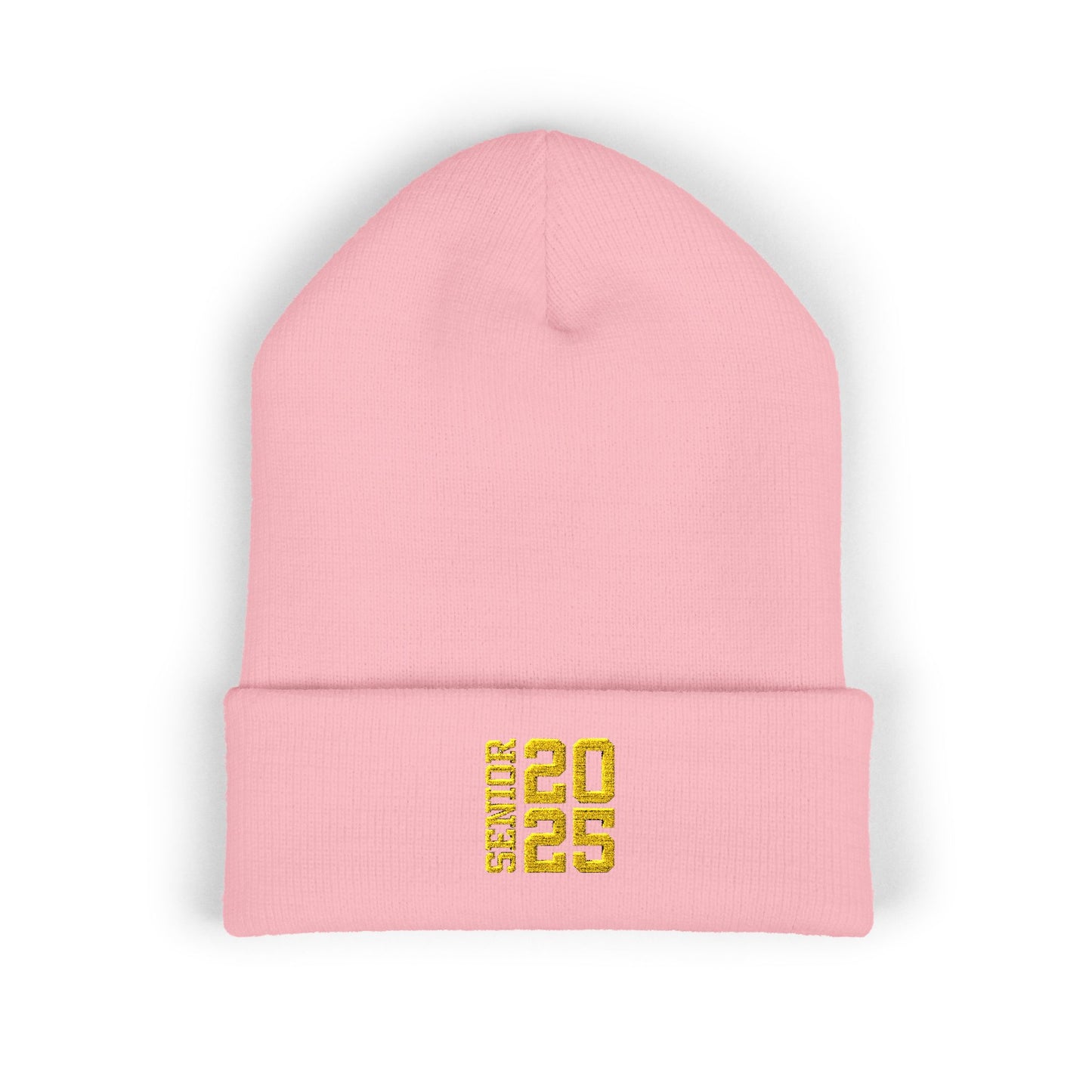 Senior 2025 Embroidered Graduation Beanie (Gold Embroidery)